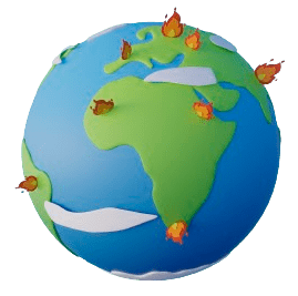 Planeta Tierra con impacto humano